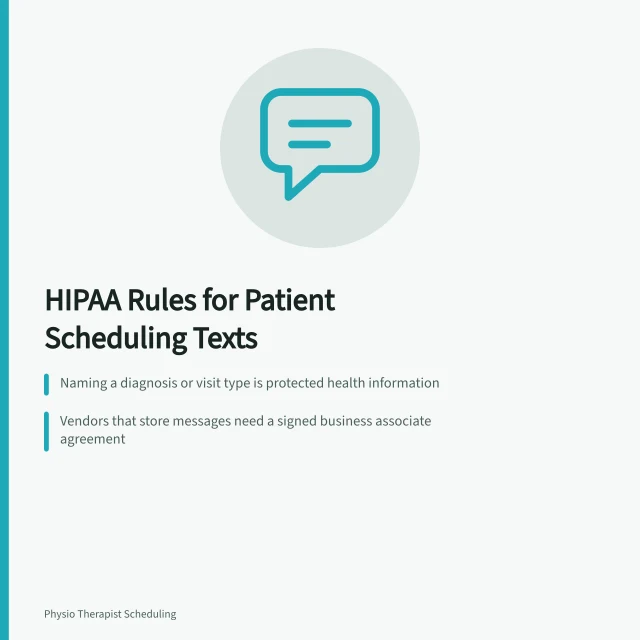 HIPAA compliance rules for physical therapy scheduling text messages. Are Your Physical Therapy Scheduling Texts HIPAA Compliant?