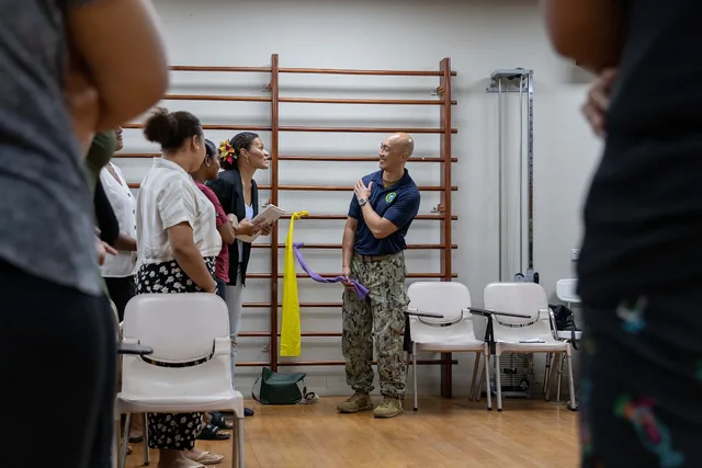 SUVA, Fiji (Nov. 6, 2023) – Lt. Cmdr. Yui Wong, Pacific Partnership 2023 physical therapist, acts out a patient scenario with physical therapy students at Fiji National University’s College of Medicine, Nursing and Health Sciences, Nov. 6. Now in its 18th year, Pacific Partnership is the largest ann. How a physical therapy business hires people it can count on for a small operation