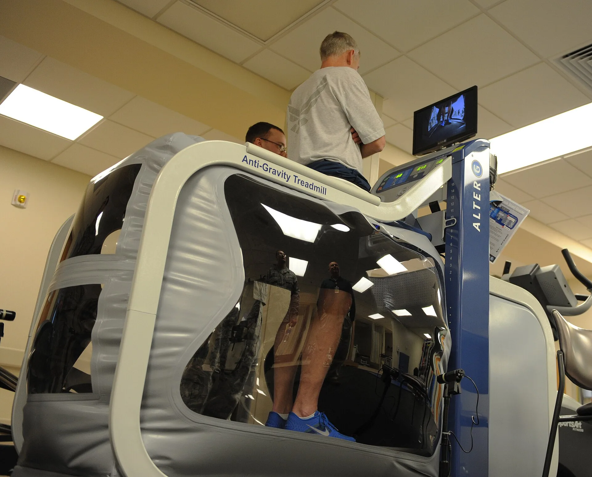 Col. David Almand, 375 Air Mobility Wing commander, goes runs on a anti-gravity treadmill called the Alter G in the Physical Therapy Clinic of the 375th Medical Group Jan. 4. The Alter G can take up to 80% off a person's body weight using air pressure and allows a patient to run up to 12 mph. The tr. How to start a physical therapy business in 10 stages