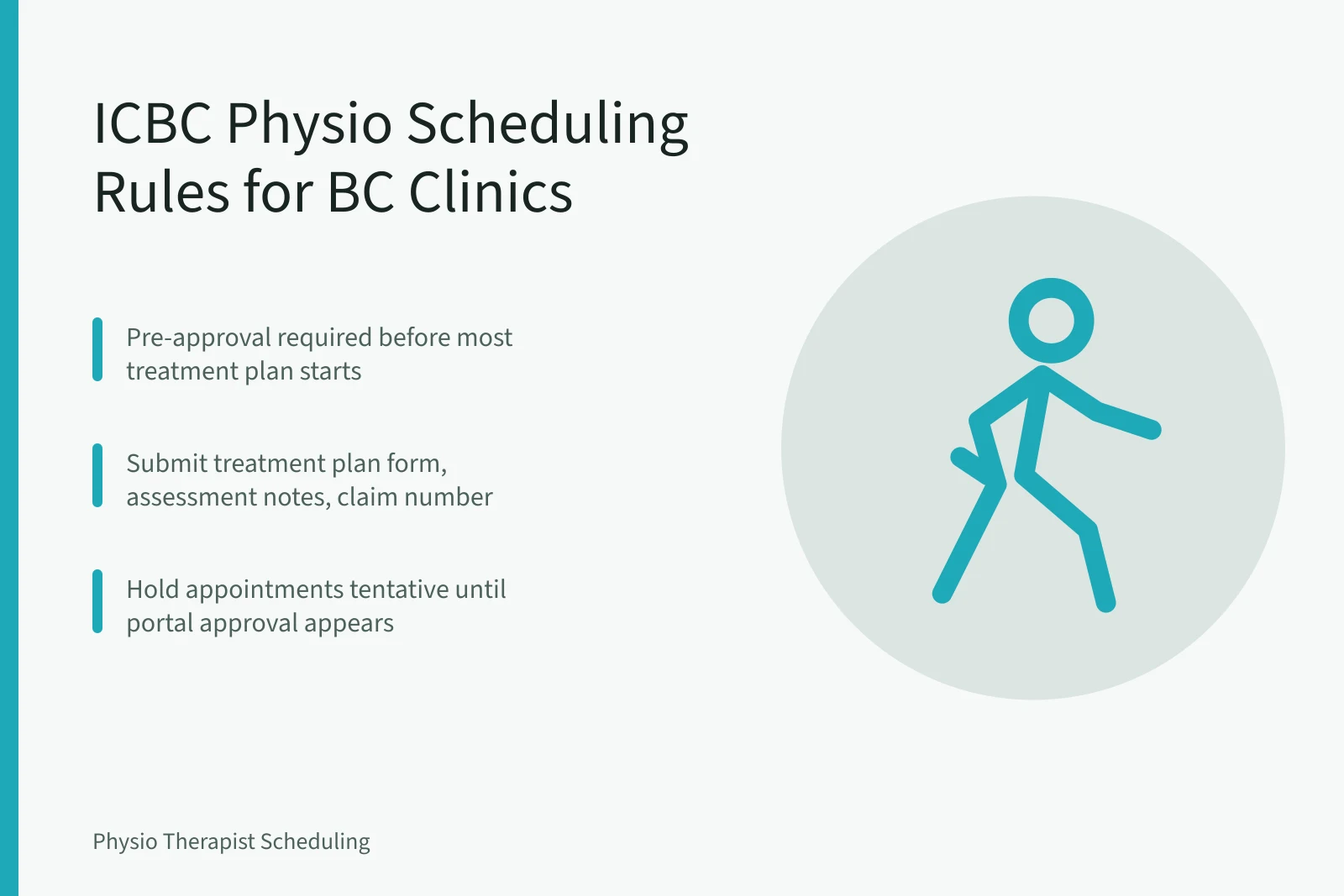 ICBC physiotherapy scheduling rules for BC clinics before booking treatment. ICBC Physiotherapy Scheduling: What BC Clinics Must Know Before Booking