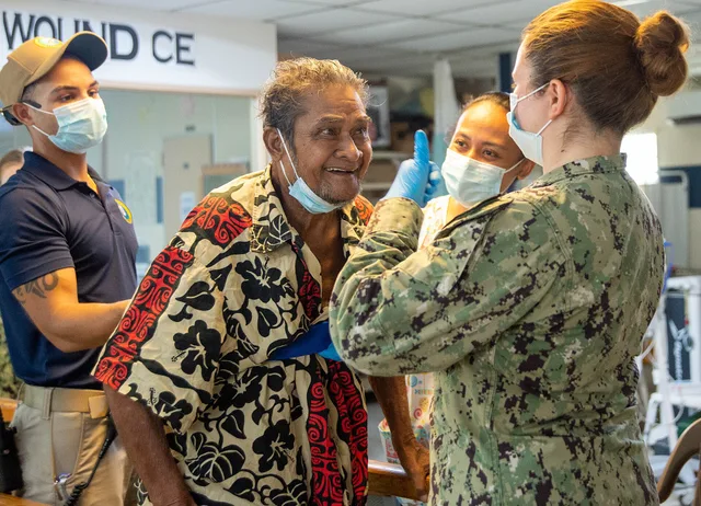 U.S. Navy Hospital Corpsman 3rd Class Victoria Faulkner, right, from Jupiter, Florida, and Chief Hospital Corpsman Brandon Godette, left, from South Bend, Indiana, assist a Marshallese patient to walk with parallel bar support during a physical therapy clinic at Majuro Hospital in Majuro, Republic o. Physical therapy bundles and pricing tiers