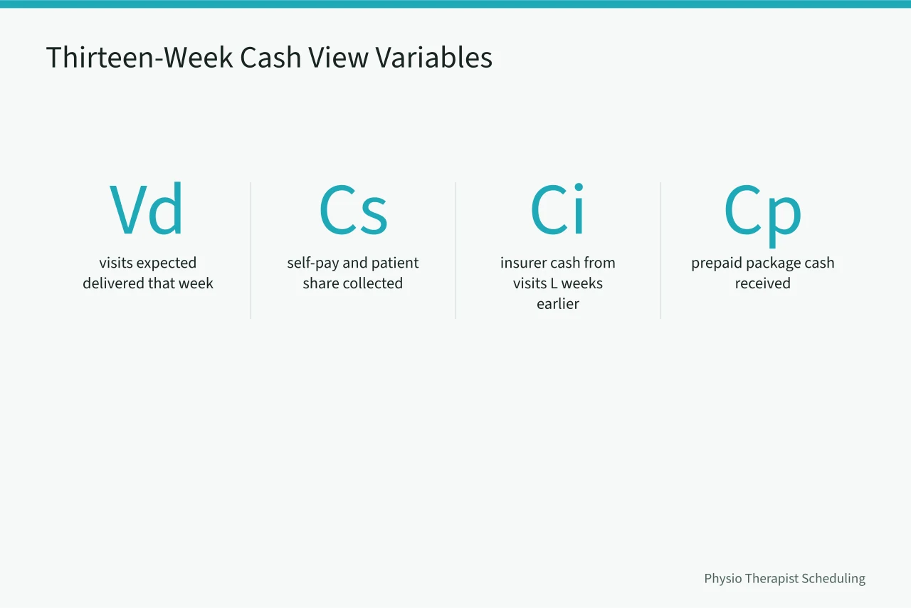 Seven variables that build the thirteen-week cash view for a physical therapy clinic (Physical therapy cash flow basics for owners who hate spreadsheets)